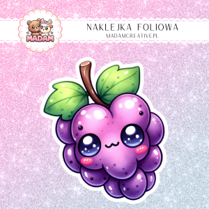 Naklejka foliowa pojedyncza, MaDam Kawaii Winogrono