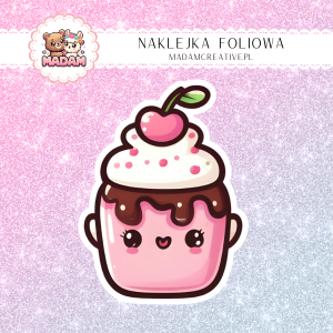 Naklejka foliowa pojedyncza, MaDam Kawaii Słodkie Ciasteczko