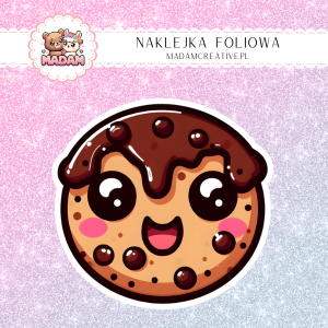 Naklejka foliowa pojedyncza, MaDam Kawaii Czekoladowe Ciasteczko