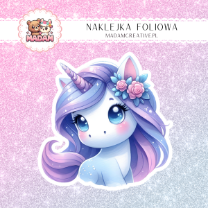 Naklejka foliowa pojedyncza, MaDam Unicorn Jednorożec Gwiezdny Pył