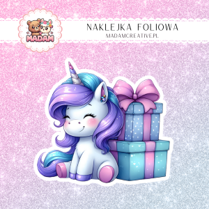 Naklejka foliowa pojedyncza, MaDam Unicorn  Jednorożec Magiczny Blask