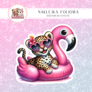 Naklejka foliowa pojedyncza, MaDam Leopard Isla Wakacyjna Przygoda