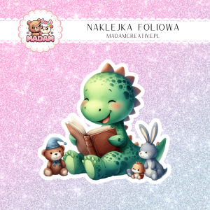 Naklejka foliowa pojedyncza, MaDam Dinozaur Jack Czytelnik