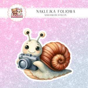 Naklejka foliowa pojedyncza, MaDam Ślimak Teddy Fotograf