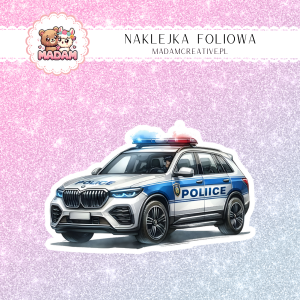 Naklejka foliowa pojedyncza, MaDam Policja Radiowóz 3