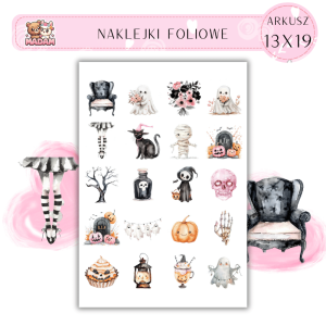 Naklejki Foliowe 13x19, Madam Halloween Strach na Strachu – Witaj w świecie, gdzie strachy straszą strachy!