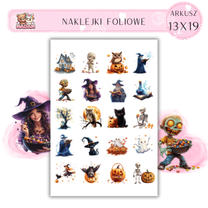 Naklejki Foliowe 13x19, Madam Halloween Czarownice, Zombie i trochę dyni: Halloween w pełnym składzie!