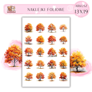 Naklejki Foliowe 13x19, Madam Jesień Złota Aleja Drzew - Jesienna Symfonia, co nawet wiewiórki do tańca zrywa!