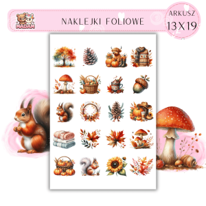 Naklejki Foliowe 13x19, Madam Jesień Kalejdoskop Jesieni - Kolorowy Świat-Nie przewracaj oczami, to jesień w pełni!