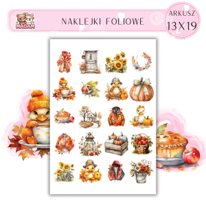 Naklejki Foliowe 13x19, Madam Jesień Złota Jesień – Jedyny czas, kiedy złoto rośnie na drzewach!