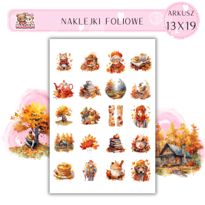 Naklejki Foliowe 13x19, Madam Jesień Jesienne Skarby – Gwarantowane zero błota na butach!
