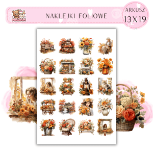 Naklejki Foliowe 13x19, Madam Jesień Jesienne Kwiaty – Rośliny, które przetrwają każdą pogodę… i lenistwo!