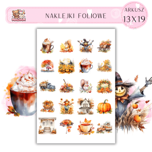 Naklejki Foliowe 13x19, Madam Jesień Jesienny Czas – Kiedy zegar zwalnia, a liście robią sprint!