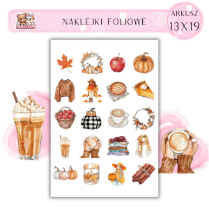 Naklejki Foliowe 13x19, Madam Jesień Jesień – Kiedy marzysz o gorącej czekoladzie bardziej niż o wakacjach!