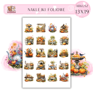 Naklejki Foliowe 13x19, Madam Jesień Jesień – Czas, kiedy nawet liście wiedzą, że trzeba zaszaleć kolorami!