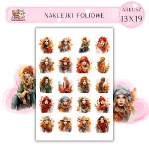 Naklejki Foliowe 13x19, Madam Jesień Jesień Jesienna Moda – Gdy liście mają więcej stylu niż Twoja garderoba!