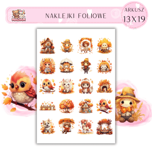 Naklejki Foliowe 13x19, Madam Jesień Jesień