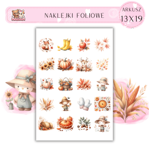 Naklejki Foliowe 13x19, Madam Jesień Jesień Pastelowa Jesień – Kiedy liście malują się delikatniej niż zwykle!