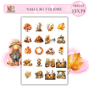 Naklejki Foliowe 13x19, Madam Jesień Jesień – Czas, kiedy liście pokazują, co to znaczy mieć styl!