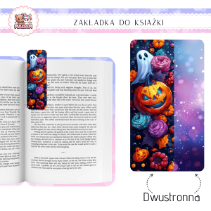 Zakładka do książki tradycyjna dwustronna MaDam Halloween Dyniowa Dusza - Zakładka dla tych, co lubią, gdy dynie mają swoje własne halloweenowe dusze.