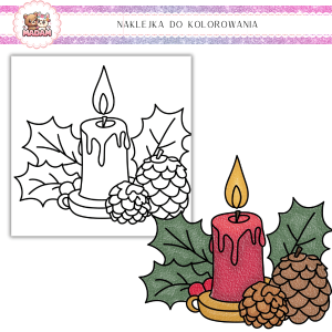 Naklejka Foliowa do kolorowania Zimowy Stroik 13x13, MaDam