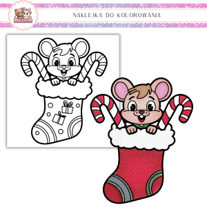 Naklejka Foliowa do kolorowania Świąteczna Skarpeta 13x13, MaDam
