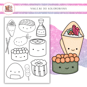 Naklejki Foliowe do kolorowania Sushi 2 13x19, MaDam
