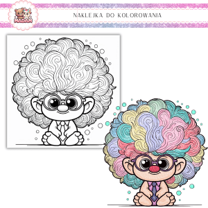 Naklejka Foliowa do kolorowania Tęczowy Trol 13x13, MaDam