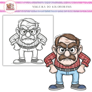 Naklejka Foliowa do kolorowania Poważny Dziadek 13x13, MaDam
