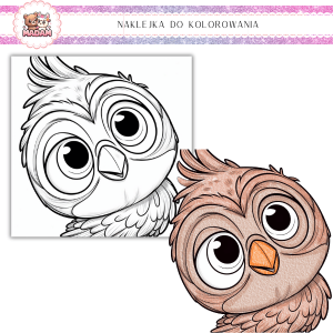 Naklejka Foliowa do kolorowania Sowa Eleonora Nocny Zwiadowca13x13, MaDam