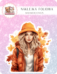 Naklejka foliowa pojedyncza, MaDam Jesień Jesienny Hipster - Bo jesień to najlepszy czas na stylizacje z kapturem!