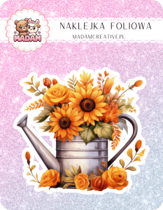 Naklejka foliowa pojedyncza, MaDam Jesień Jesienna Konewka - Konewka, która podlewa liście... tylko te najlepsze!