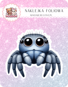 Naklejka foliowa pojedyncza, MaDam Halloween Przyjaciel Pająk - Pająk, którego każdy chciałby mieć jako kumpla!