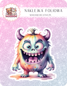 Naklejka foliowa pojedyncza, MaDam Halloween Potworny Uśmiech - Potwór, który wie, jak zarażać śmiechem!