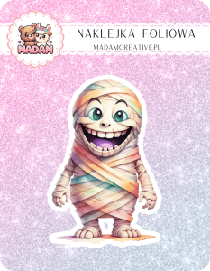 Naklejka foliowa pojedyncza, MaDam Halloween Mumia Mistrz - Mumia, która przewijała się przez niejedną halloweenową imprezę!