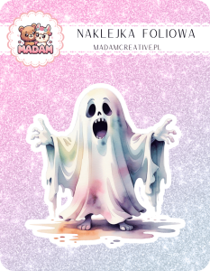 Naklejka foliowa pojedyncza, MaDam Halloween Duch Znikający - Duch, który pojawia się i znika na życzenie!