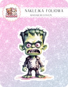 Naklejka foliowa pojedyncza, MaDam Halloween Zombiaczek - Mały zombie, który tylko czeka na nocne łakocie!