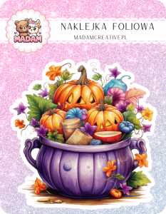 Naklejka foliowa pojedyncza, MaDam Halloween Kociołek Pełen Niespodzianek - Kociołek, który nigdy nie przestaje bąbelkować!