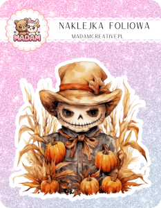 Naklejka foliowa pojedyncza, MaDam Halloween Strażnik Dyni - Strażnik, który nigdy nie zostawia swojej dyni!