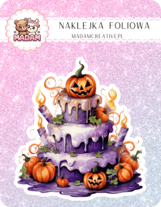 Naklejka foliowa pojedyncza, MaDam Halloween Dyniowe Ciastko - Słodki i straszny przysmak - idealny na Halloween!