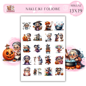 Naklejki Foliowe 13x19, Madam Halloween Czarujące Babcie i ich dyniowe przygody: Eliksiry dla każdego!
