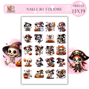 Naklejki Foliowe 13x19, Madam Halloween Pirackie Halloween – Ahoj! Przygotuj się na halloweenowe skarby i psikusy!