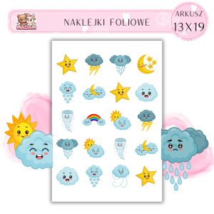 Naklejki Foliowe 13x19, Madam Pogoda: Słońce, ale tylko na chwilę!