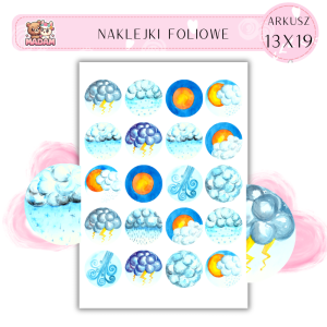 Naklejki Foliowe 13x19, Madam Pogoda: Deszcz – Idealny na Maraton Serialowy!