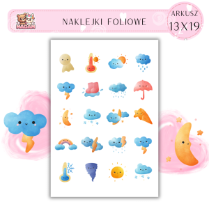 Naklejki Foliowe 13x19, Madam Pogoda: Grzmoty – Czas na Przytulne Schronienie!