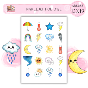 Naklejki Foliowe 13x19, Madam Pogoda: Burza? Zrób sobie Herbatkę!