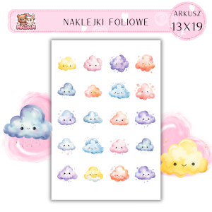Naklejki Foliowe 13x19, Madam Pogoda: Chmury – Przygotuj Parasol i Uśmiech!