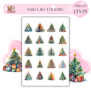 Naklejki Foliowe 13x19, Madam święta: Zimowe choinki – świąteczne drzewka w różnych stylach!