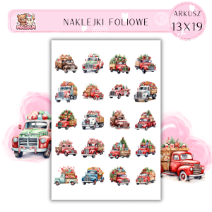 Naklejki Foliowe 13x19, Madam święta: Świąteczne ciężarówki – choinki w drodze do domu!