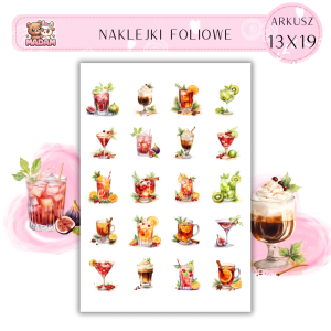 Naklejki Foliowe 13x19, Madam święta: Pyszne koktajle – toast za udane święta!
